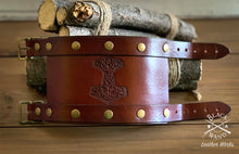 Load image into Gallery viewer, "Viking Warrior" Leather Wrist Cuff