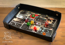 Load image into Gallery viewer, "You Meet in a Tavern" Leather and Metal Dice Tray