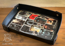 Load image into Gallery viewer, "You Meet in a Tavern" Leather and Metal Dice Tray