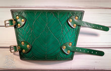 Load image into Gallery viewer, "Leaf Bracer" Leather Cuff