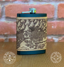 Load image into Gallery viewer, Illustrated Leather-Wrapped Flask