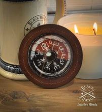 Load image into Gallery viewer, "Viking Shield" Leather Candle/Drink Coaster Set