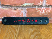 Load image into Gallery viewer, Roleplaying Dice Themed Leather Bracelet