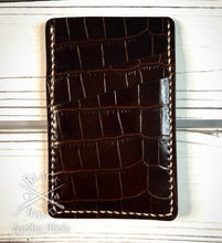 Load image into Gallery viewer, Minimalist Card Wallet - Croc Embossed Leather

