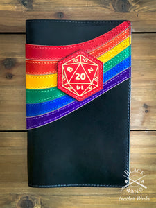 "Rainbow D20" Hardcover Journal
