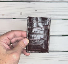 Load and play video in Gallery viewer, Minimalist Card Wallet - Croc Embossed Leather

