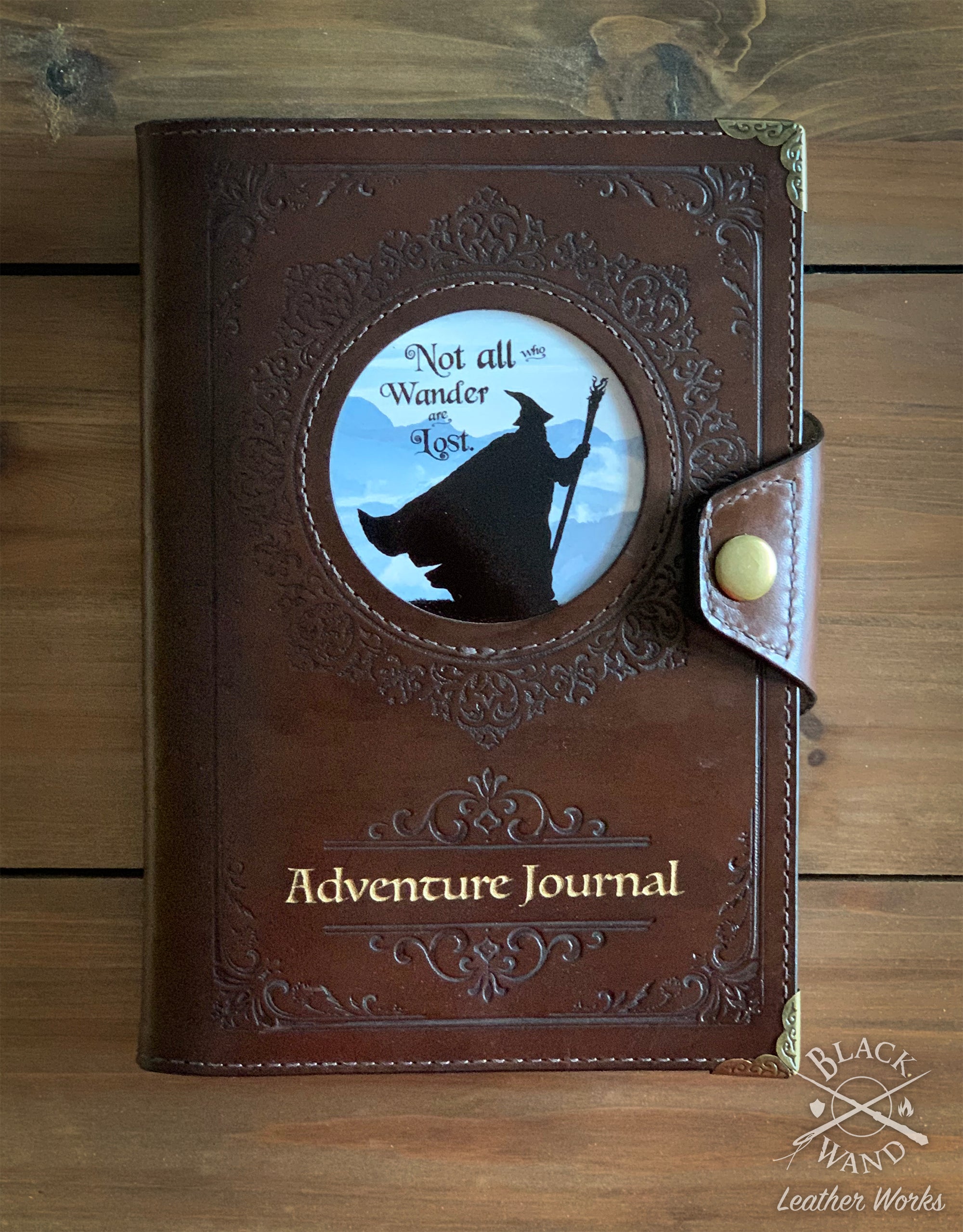 Adventure Journal Medium Notebook Cover – Black Wand Leather Works