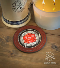 Load image into Gallery viewer, &quot;D20&quot; Leather Candle/Drink Coaster
