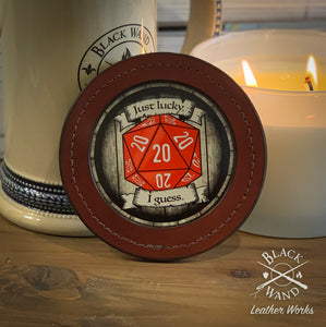 "D20" Leather Candle/Drink Coaster