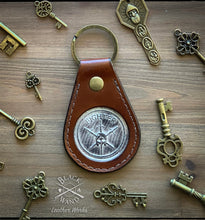 Load image into Gallery viewer, &quot;Fighter&quot; Leather Key Ring
