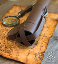 Load image into Gallery viewer, &quot;The Messenger&quot; Leather Map &amp; Scroll Tube
