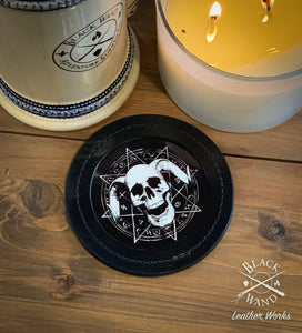 "The Dark Arts" Leather Candle/Drink Coaster